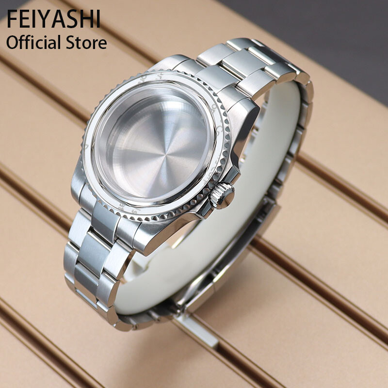 Watch Case Oyster strap Cyclops Sapphire Glass For Seiko nh35 Eta 2824 Movement