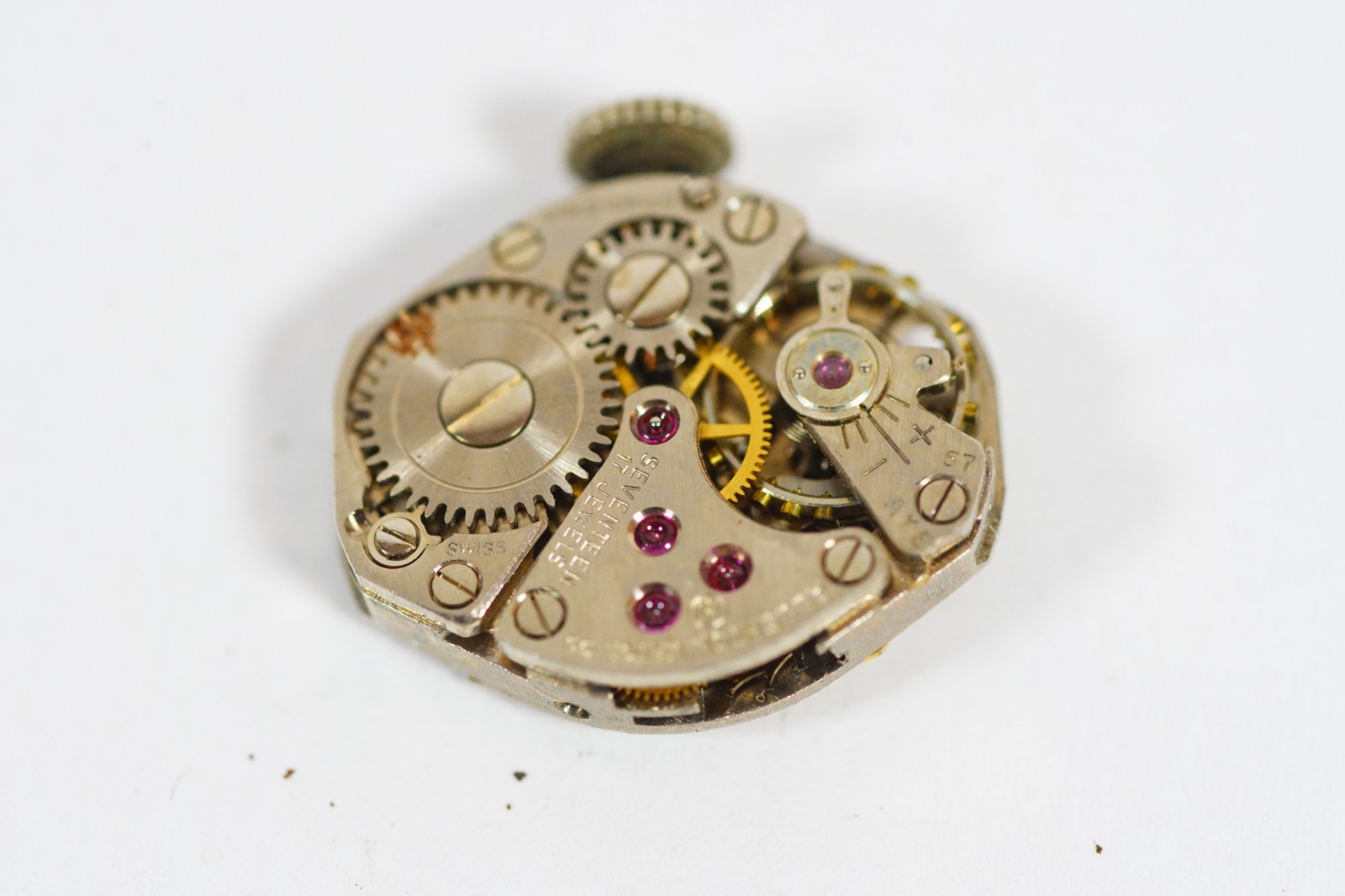 Allerton Watch Movement Swiss Calibre FHF60 17 Jewels Ticking Parts or Restore