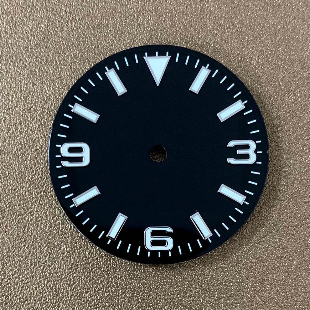 28.5mm Enamel Watch Dial Green Luminous for Nh35 Nh36 Movement Watch Accessories