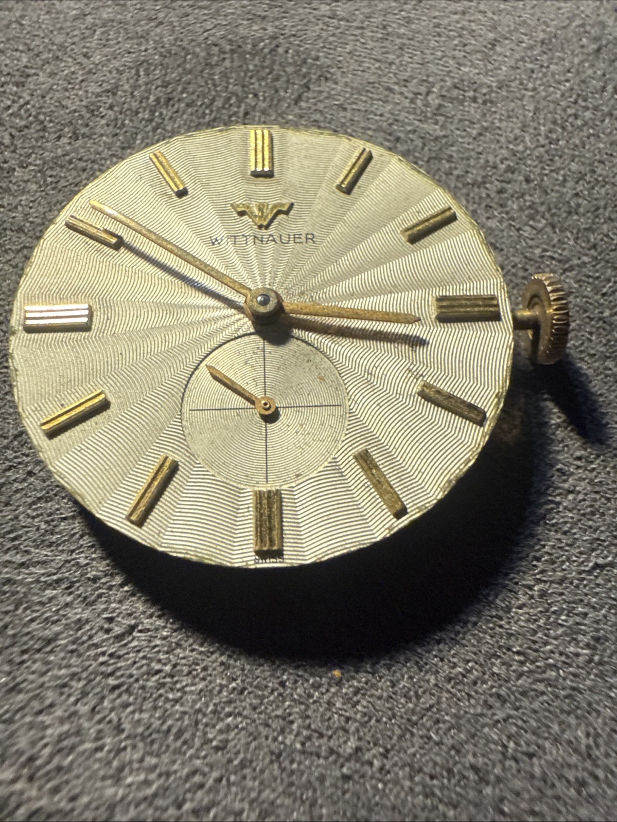 Vintage Wittnauer Dial / Wrist Watch Movement 76/3G Revue balancing Is working