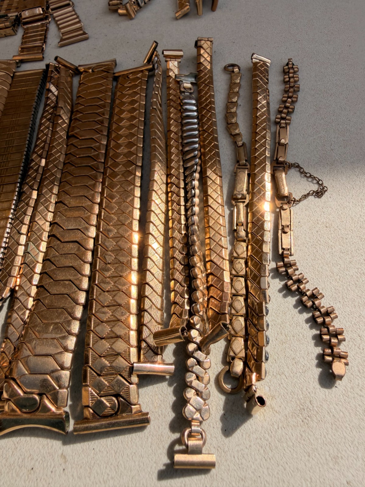 Vintage 9 ct rolled gold filled watch straps job lot scrap gold recovery 3