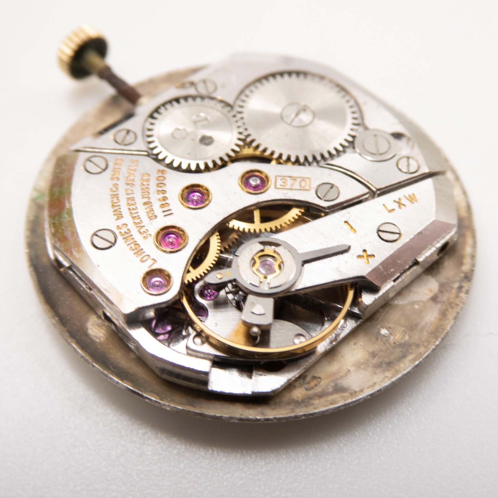 Vintage Longines Caliber 370 17-Jewel Wristwatch Movement, Ticks a Bit