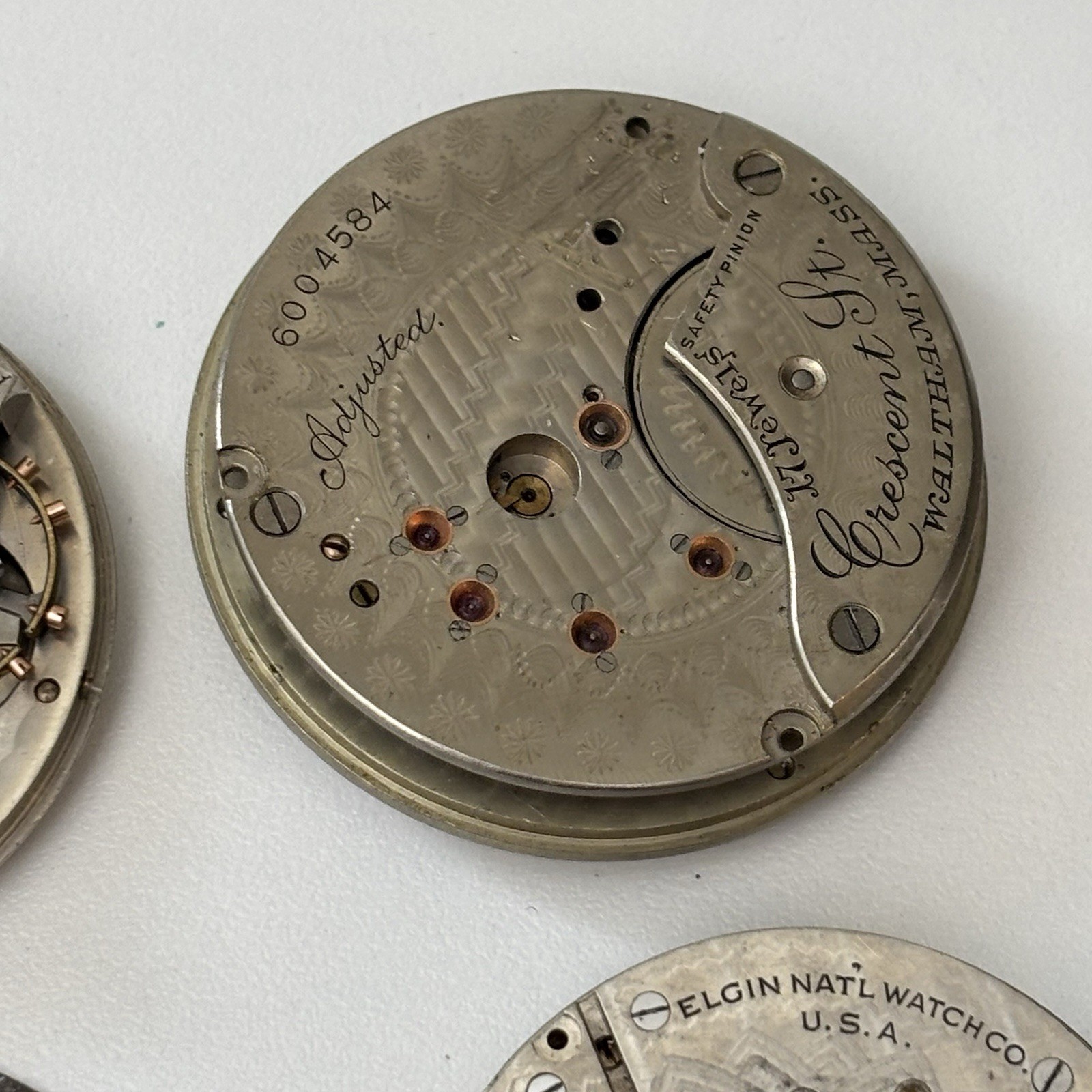 Vintage Elgin Waltham Pocket Watch Estate Repair Parts Bulk Lot Movement Dial