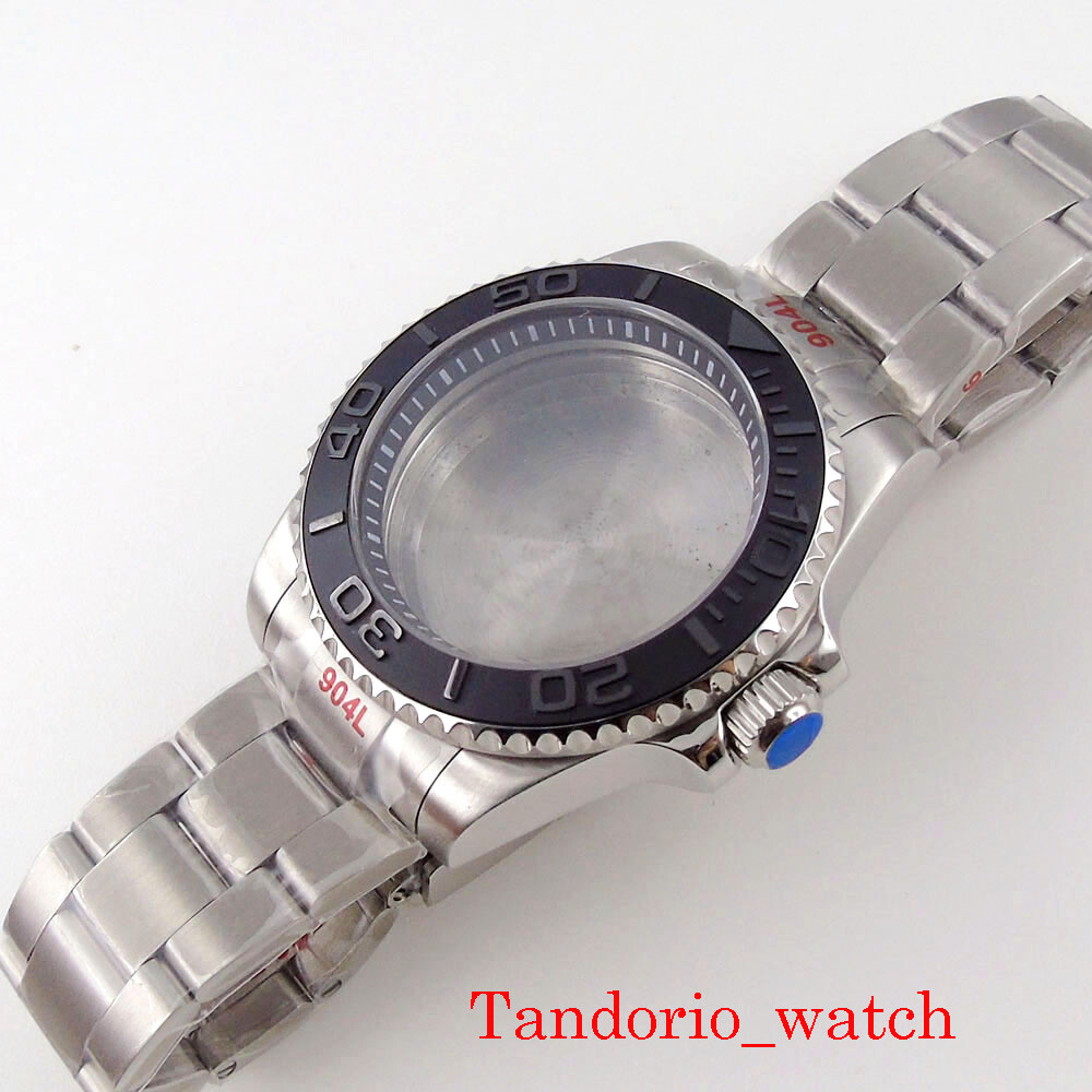 40mm Watch Case Sapphire Glass 120 Clicks Fit NH35A NH36A Movement Ceramic Bezel