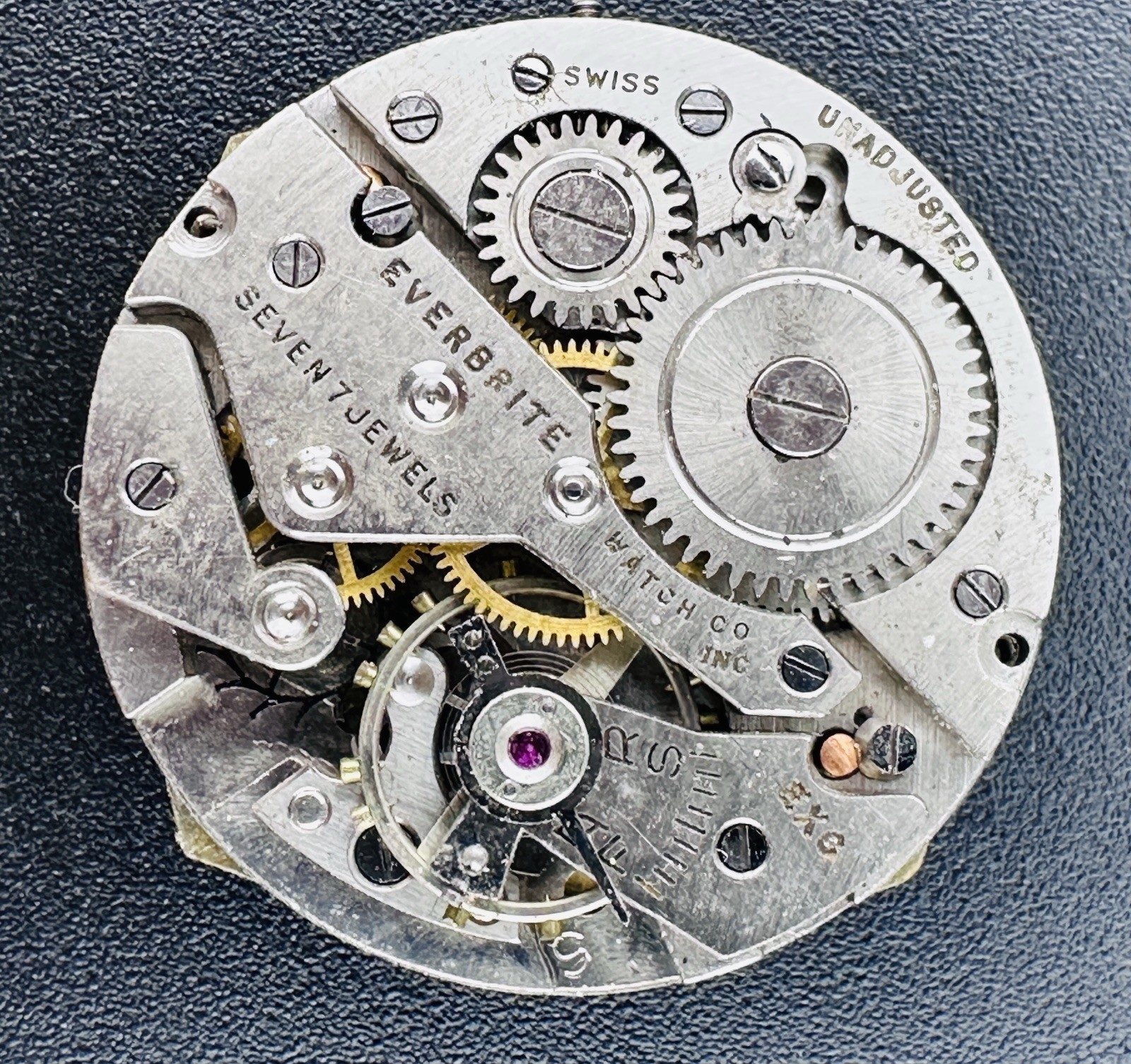 Vintage Everbrite 7 Jewel Swiss Crosby Men’s Military Watch Movement – Parts O3