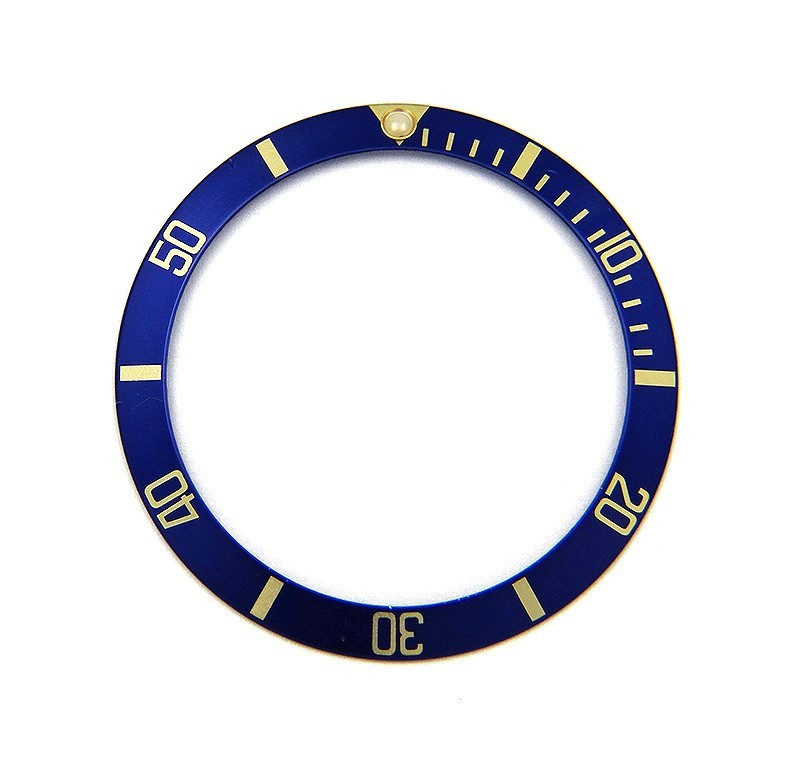 Genuine Rolex Submariner 16803 16613 16808 16618 Blue & Yellow Gold Bezel Insert