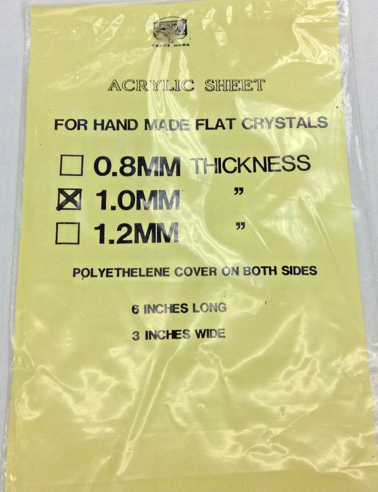 Brand New Acrylic Sheet for Hand Made Flat Watch Crystals 1.0 mm Thick