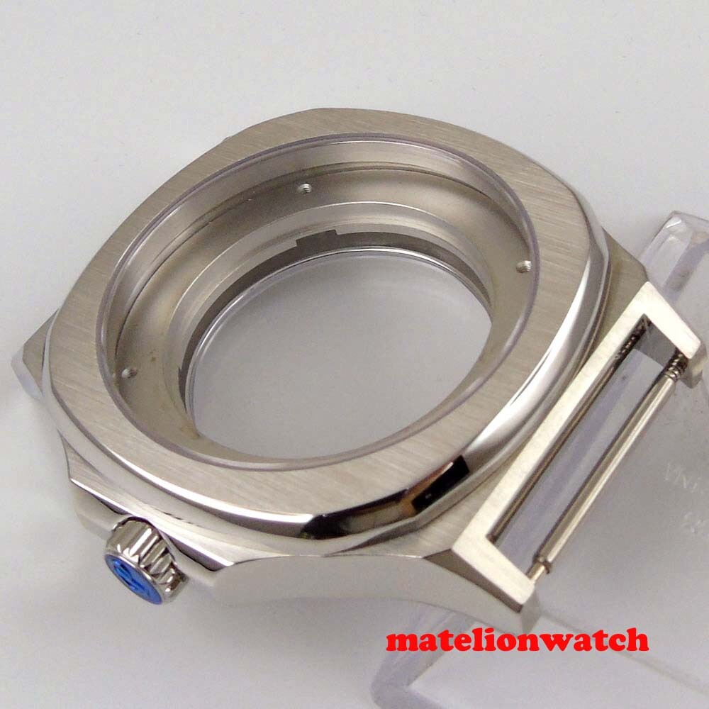 Square 44mm Watch Case Parts Fit For Miyota 8215 821A DG 2813 Sapphire Glass