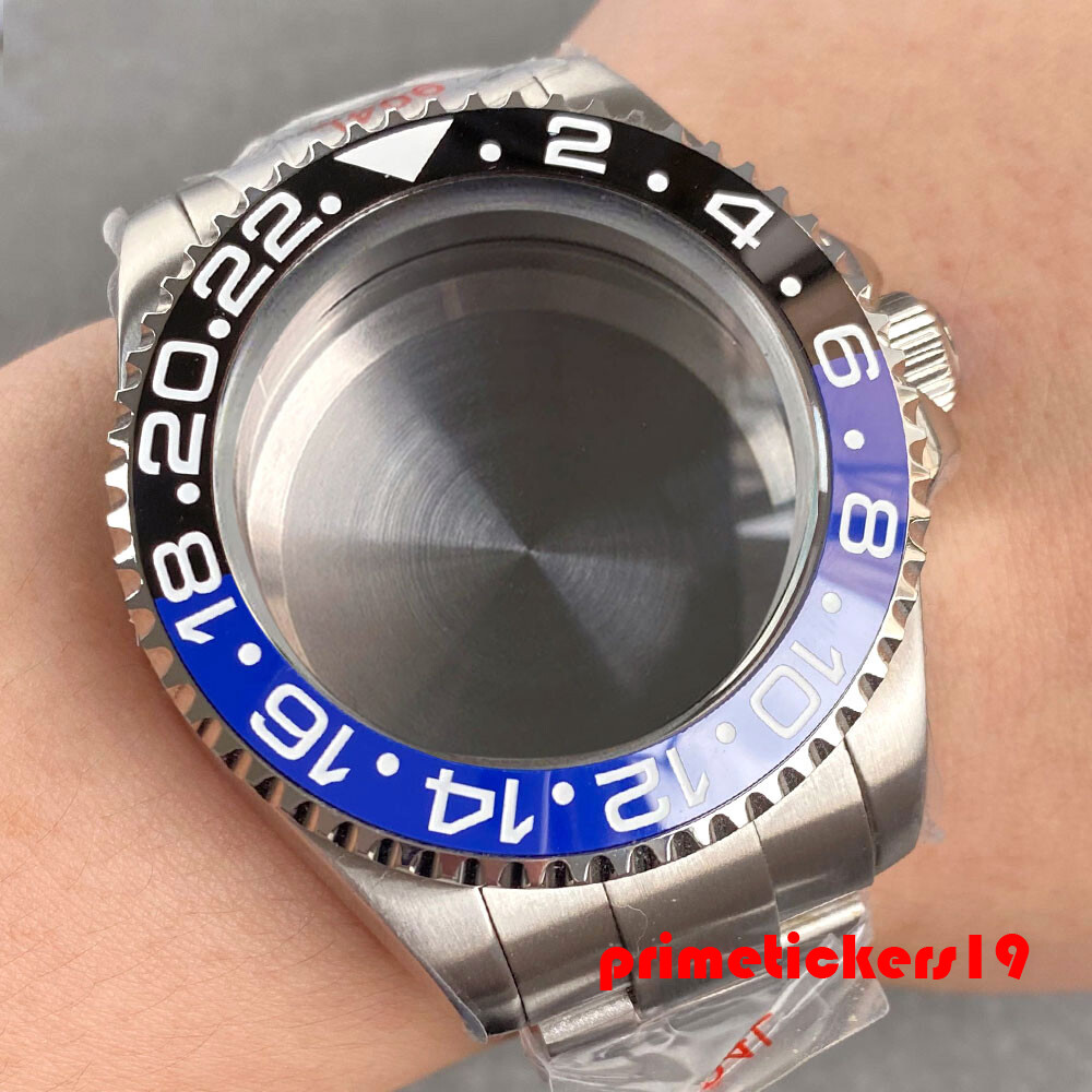 43mm Steel Watch Case Bracelet Sapphire Accessories Fit NH34 NH35 ETA2824 PT5000