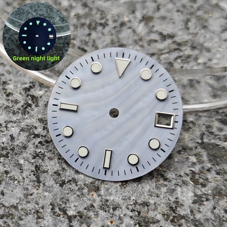 28.5MM Color Luminous Abalone Shell Watch Dial Date for NH35 Movement Accessorie