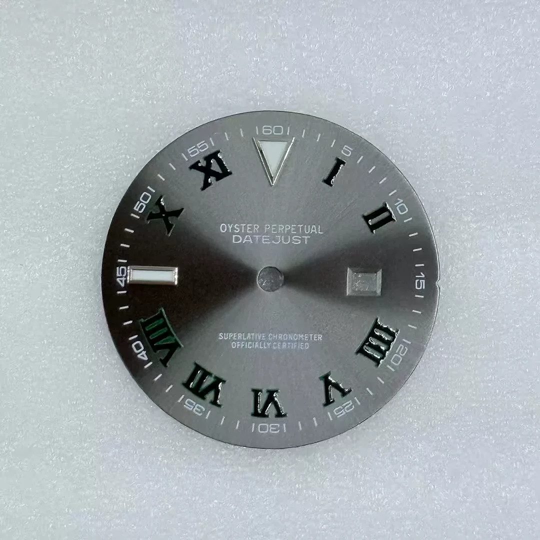 24.5mm Sun Pattern Roman Watch Dial Green Luminous for NH05 Movement Watch Parts
