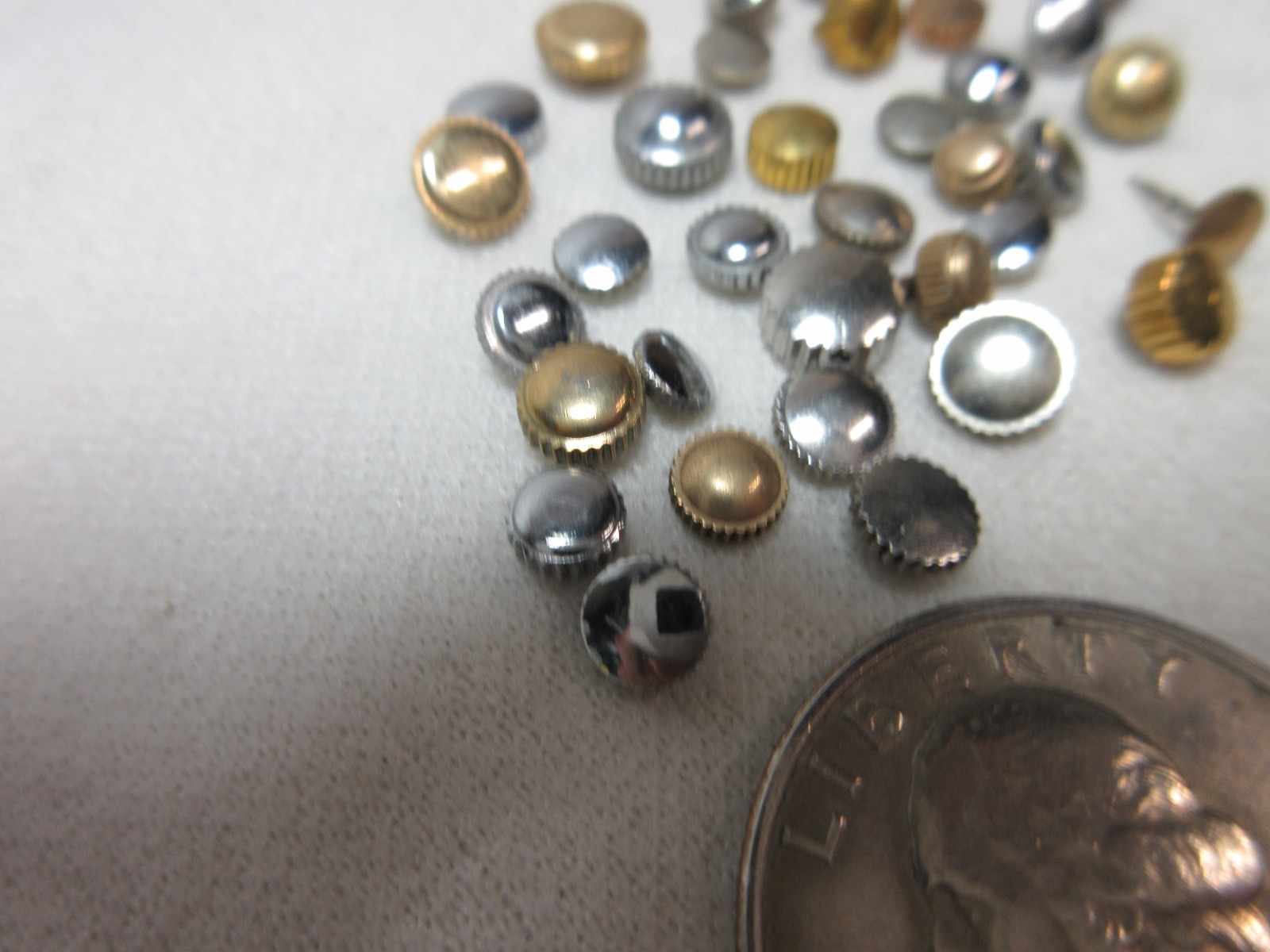 LOT OF 35 WATCH CROWNS WATCHMAKERS PARTS ASSORTED LOT SOME GOLD FILLED PLATED