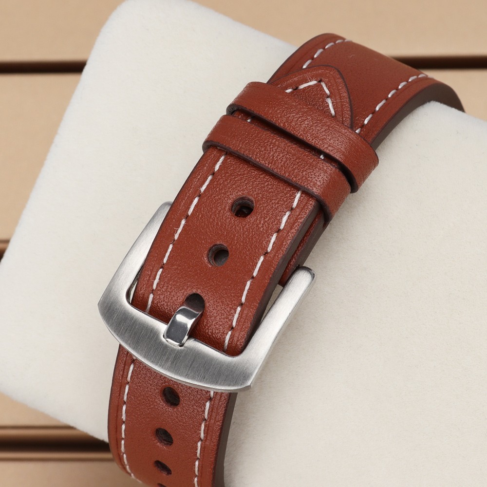 40mm Rose Brushed Watch Cases Calfskin Strap Pin Buckle For Seiko NH35 ETA 2824