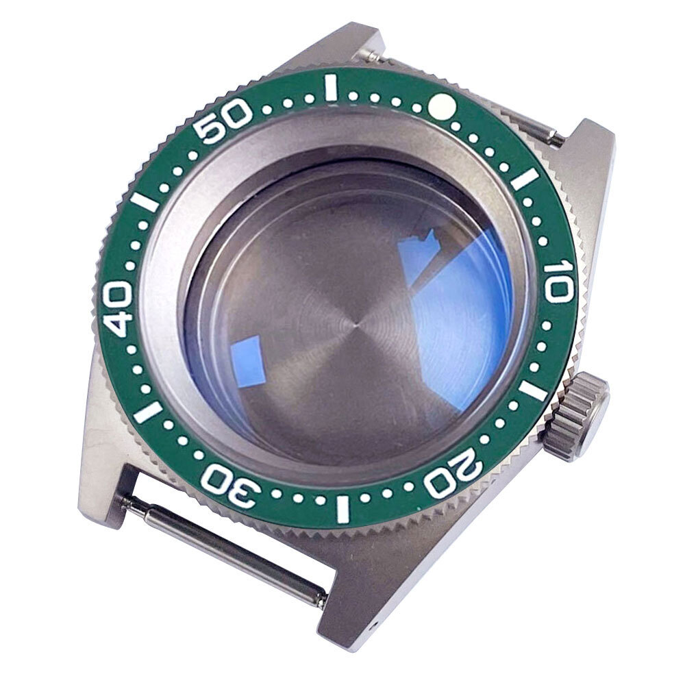 41mm Retro Titanium Watch Case Luminous Ceramic Bezel For NH35 ETA2824 PT5000