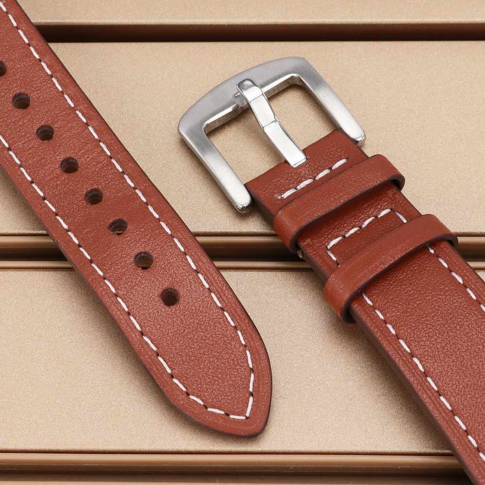 40mm Rose Brushed Watch Cases Calfskin Strap Pin Buckle For Seiko NH35 ETA 2824