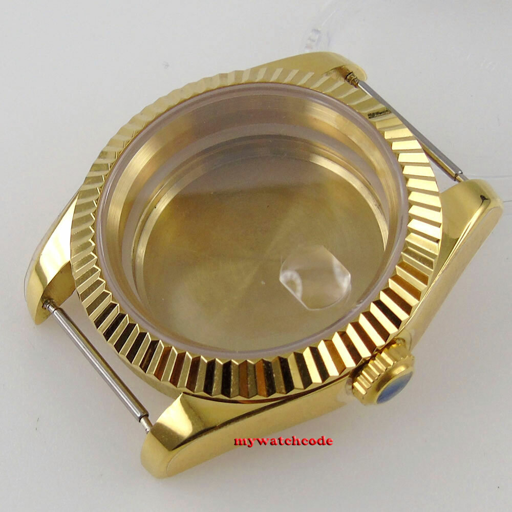 Golden 36mm 39mm fluted bezel Watch Case fit for NH35 NH36 Miyota 8215 2836 2824