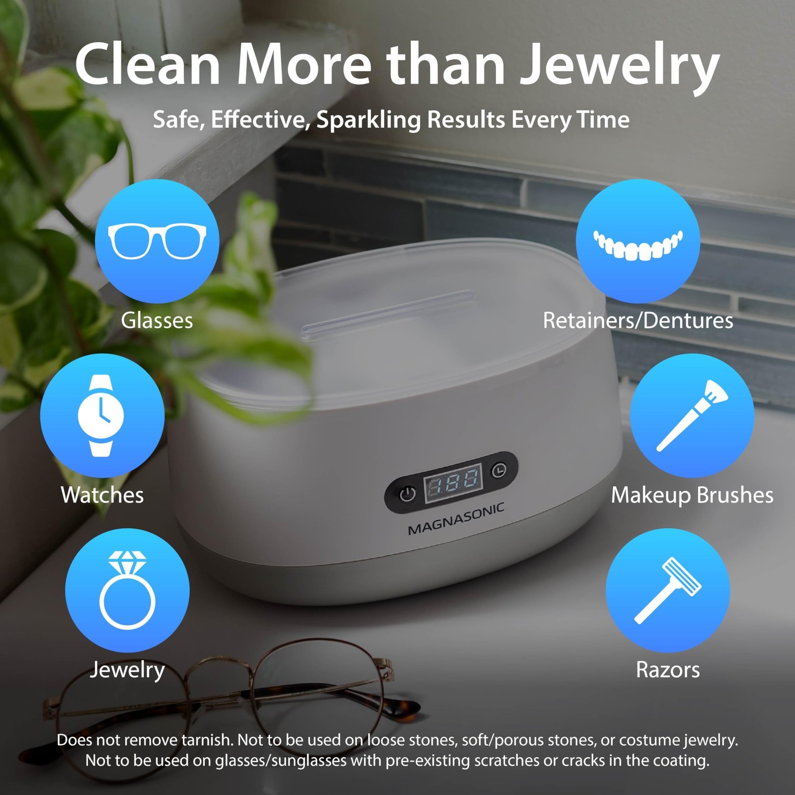 Magnasonic Ultrasonic Cleaner – 20oz Tank Ultrasonic Retainer Cleaner w/ 8oz …
