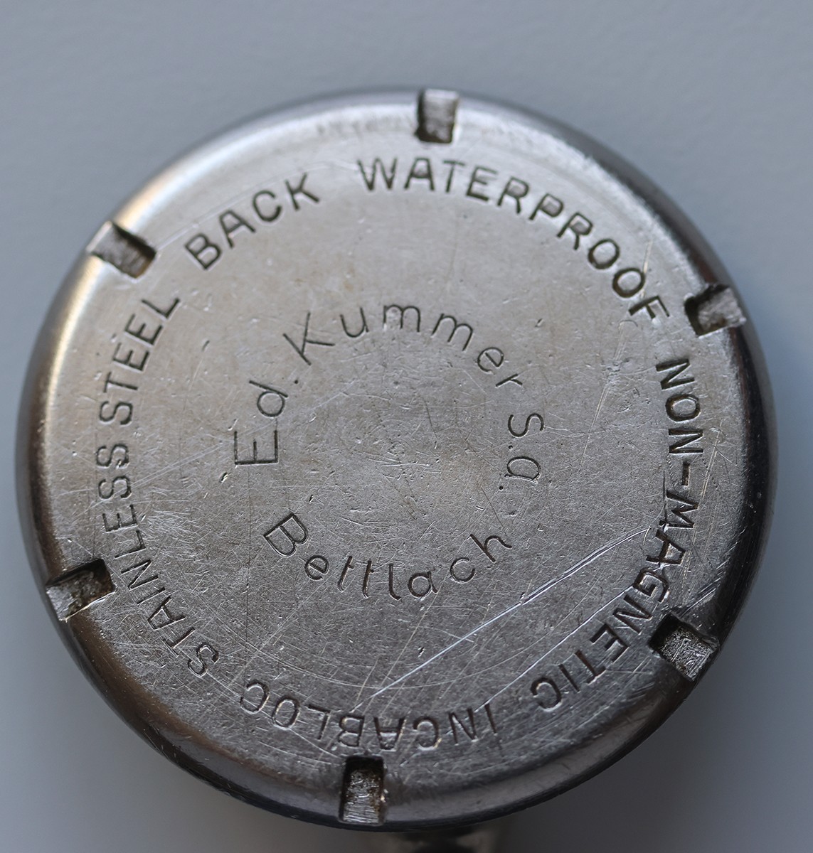 Vintage Ed. Kummer S.A. Bettlach Case Back 29.8mm Stainless Steel Waterproof