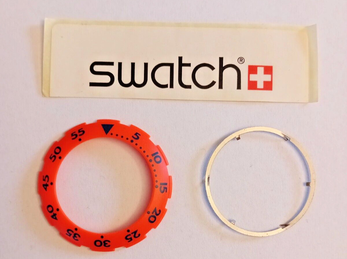 Swatch Orange Bezel Scuba Deep Blue SDK100 1990 Vintage Wrist Watch