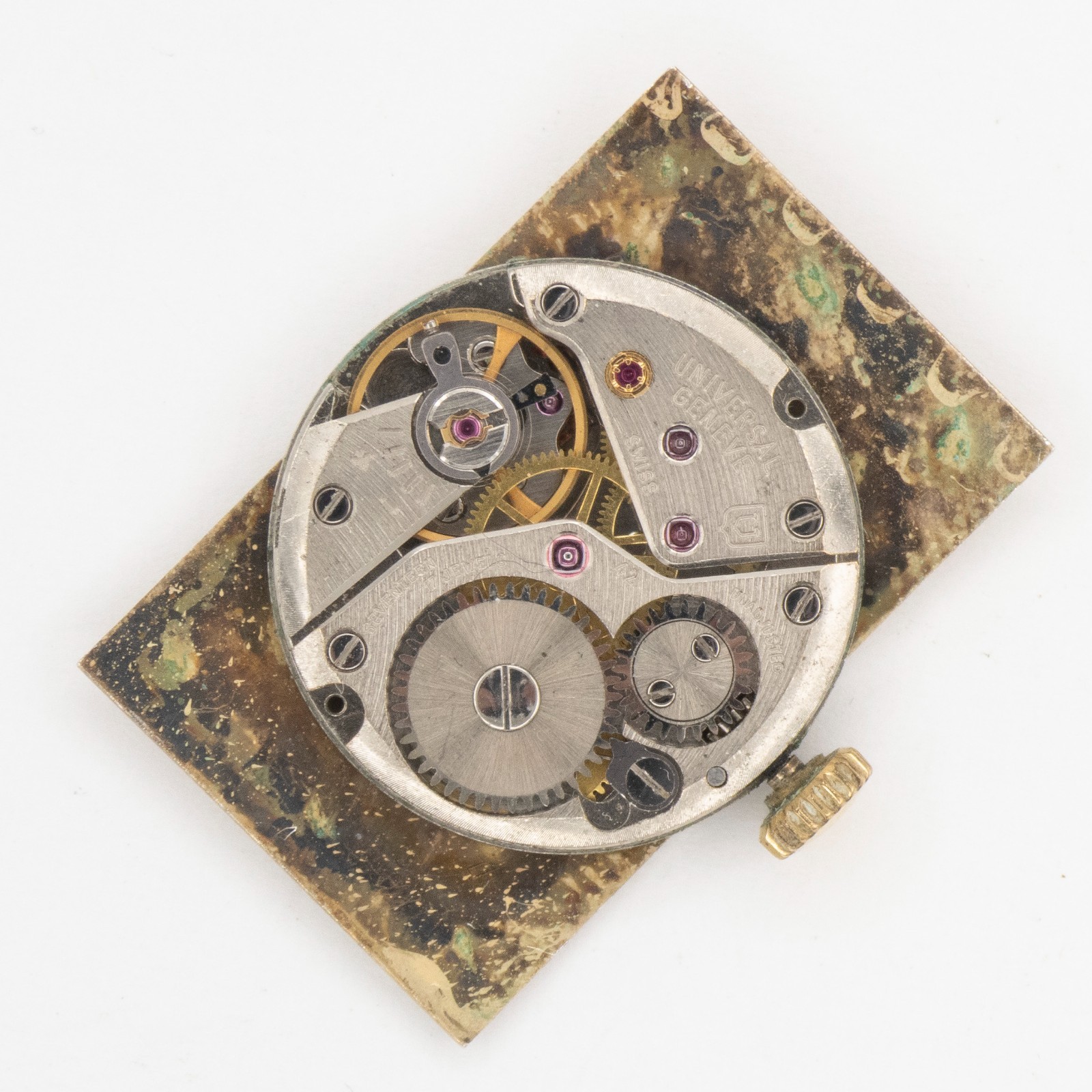 Vintage Universal Genève Caliber 42 17-Jewel Wristwatch Movement, Runs a Bit