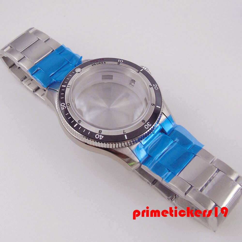 Double Domed Sapphire 40mm Dive Watch Case Bracelet Fit NH34 NH35 ETA2824 PT5000