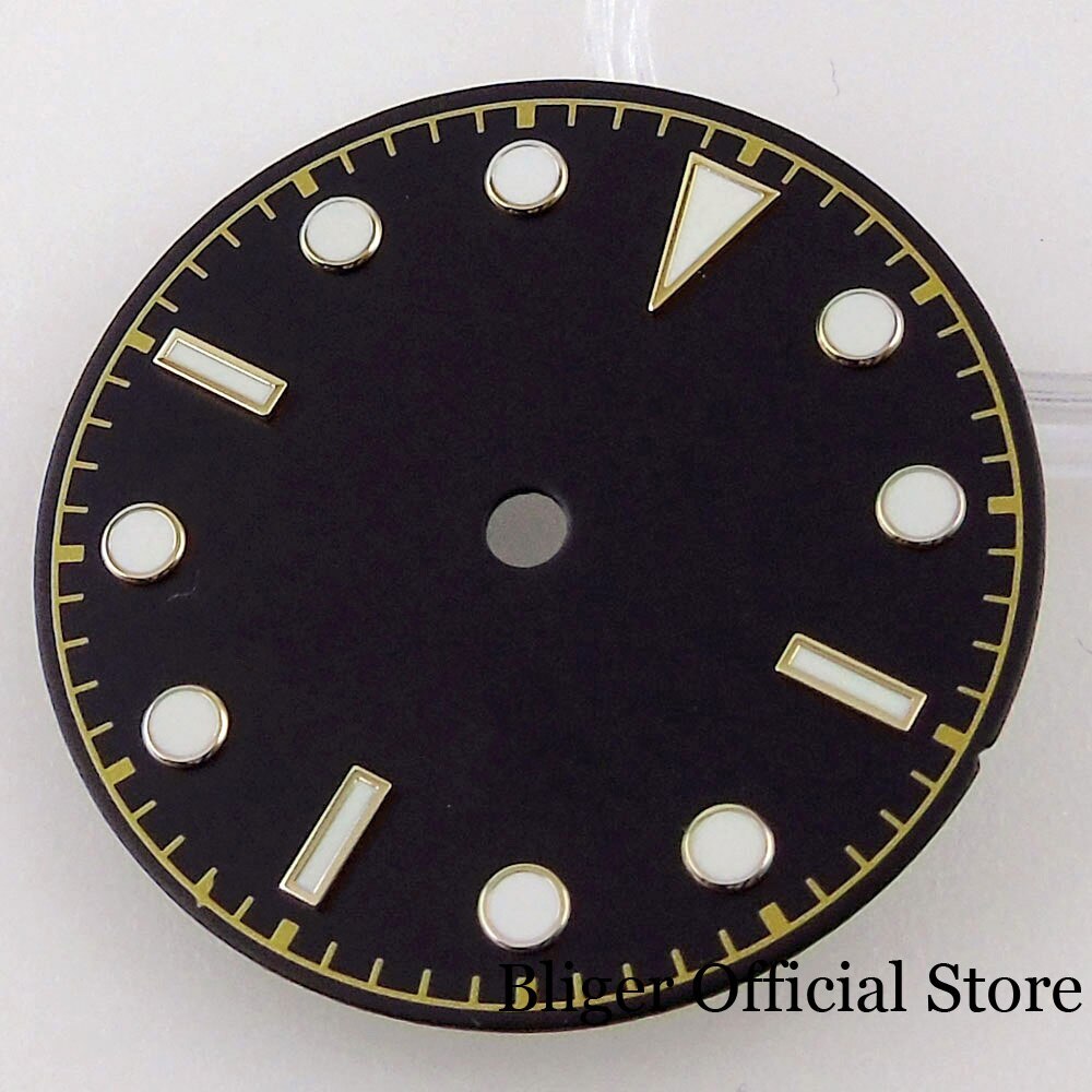 BLIGER 29mm Black Gray Watch Dial Snowflake Hand Fit NH35 NH36 NH38 Without Date