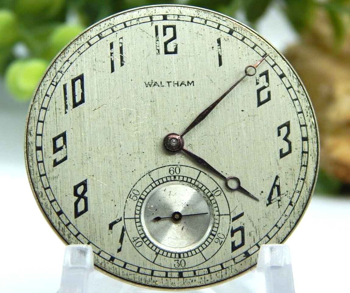 Antique Pocket watch movement Waltham Grade 1235 1924 Col B model 12S 17 jewel