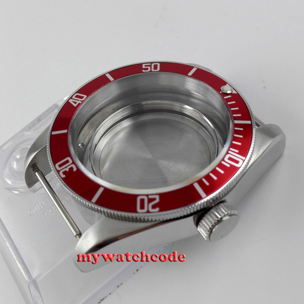 41mm a set sapphire cystal Watch Case + dial + hand fit ETA 2824 2836 MOVEMENT