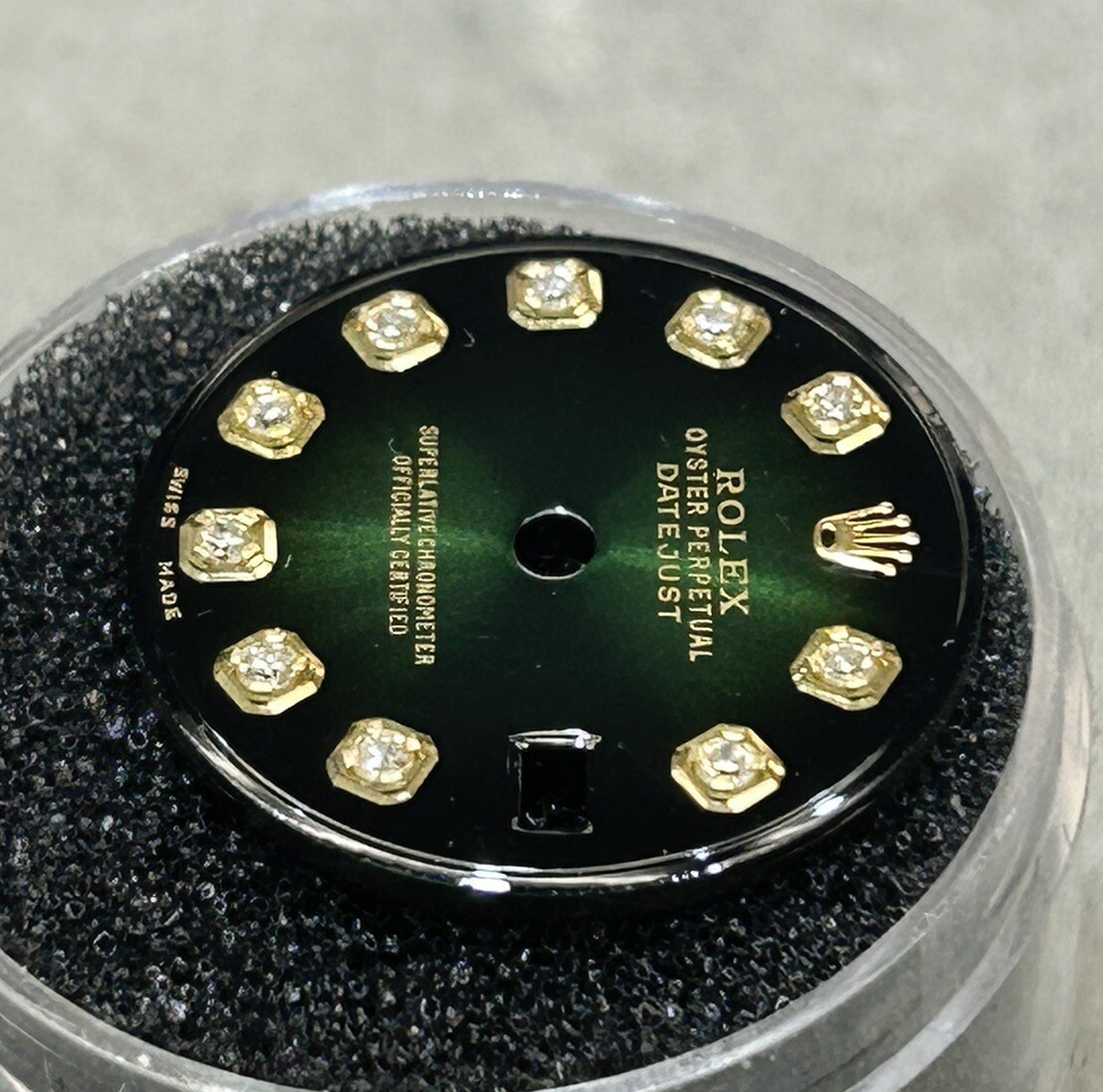 Rolex Ladies Datejust/President Custom Green Vignette Diamond Dial For 26mm
