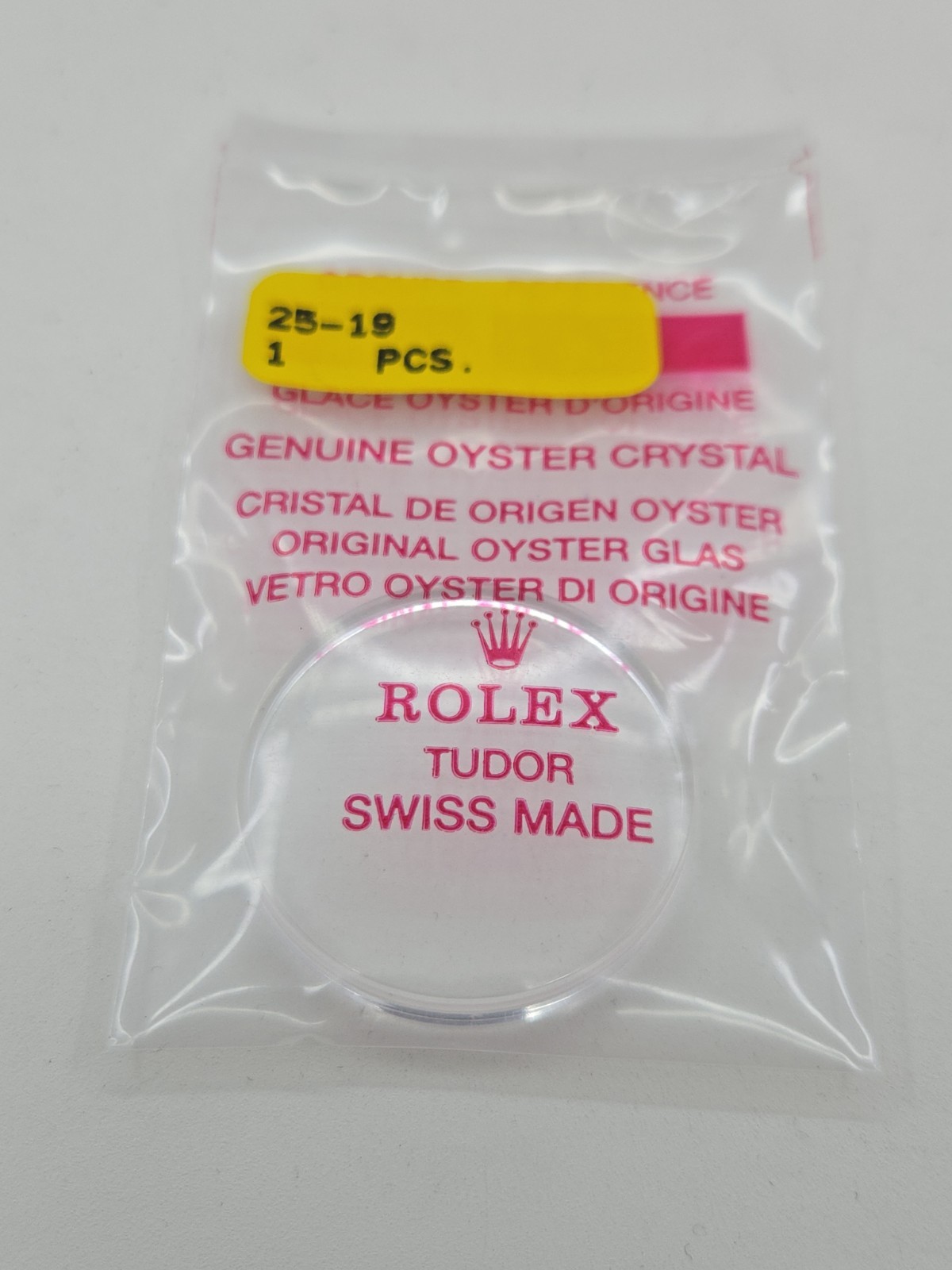 Rolex Plexiglass 25 – 19, New Old Stock