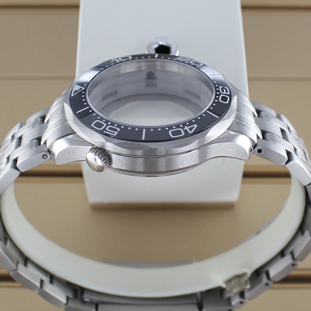 41mm Pilot Watch Case Classic Silver Sapphire For Seiko NH35 Automatic Movement