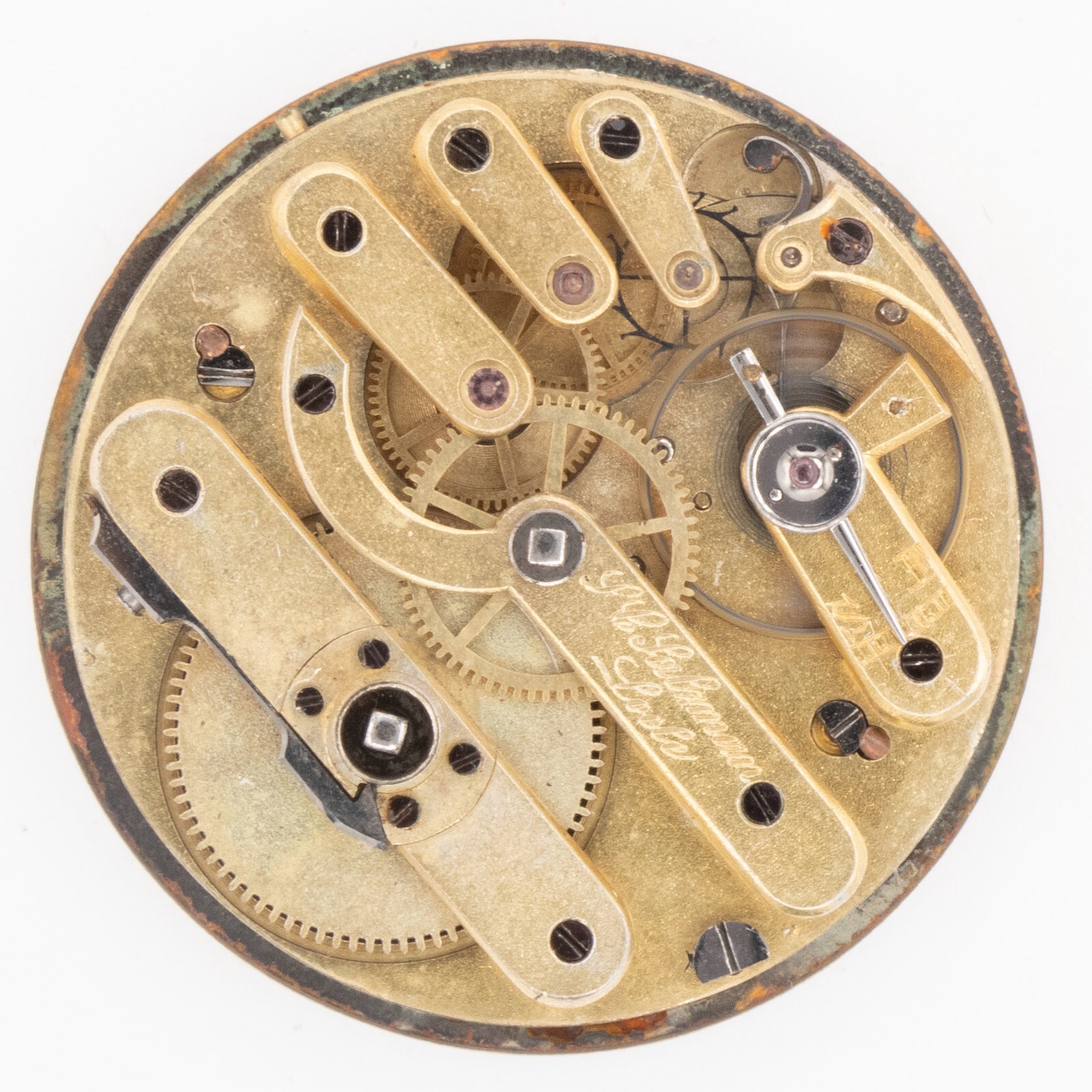 S. C. Salzman, 33.7 x 9.6 mm Locle Key Wind Antique Pocket Watch Movement