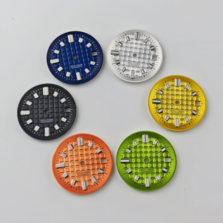 NH35 Dial 30mm Case 42mm Hand Green Luminous for NH35/NH36 Movement Watch Parts
