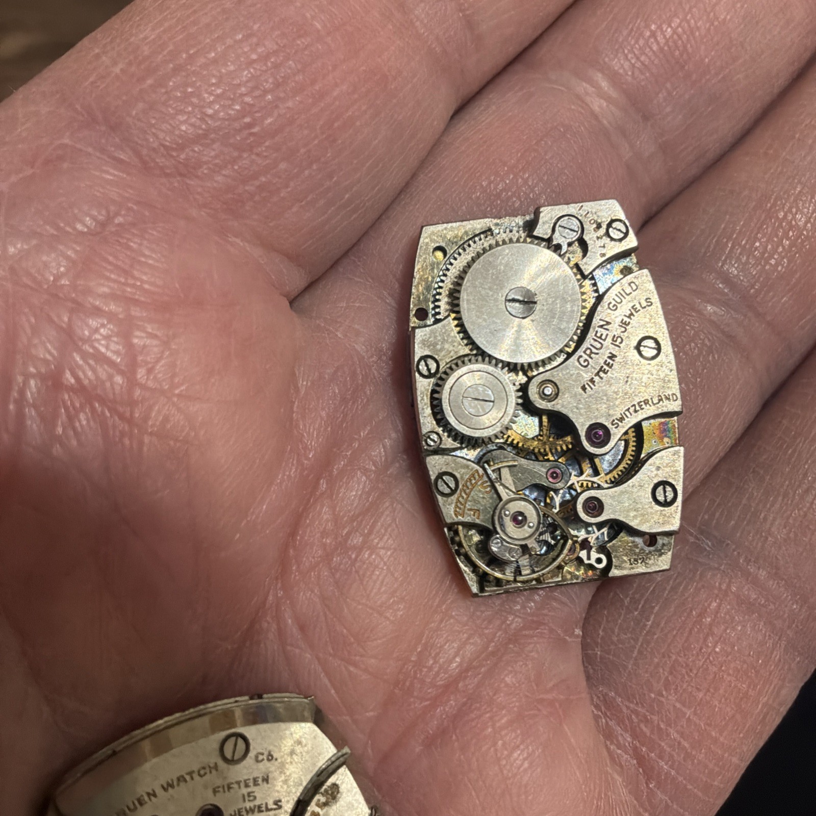 Two VTG GRUEN Mechanical Men’s Watch Movements 15J 406 & 157 For Parts