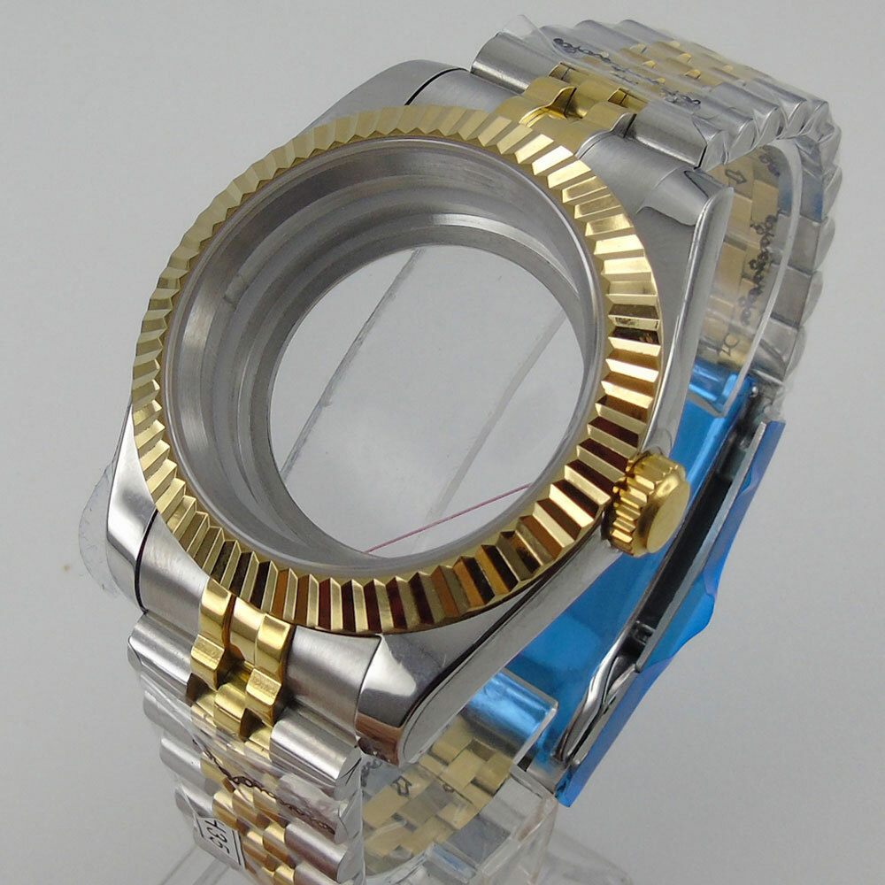 39/36mm Gold Watch Case Fit NH35 Miyota8215 DG2813 ETA2824 PT5000 Sapphire Glass