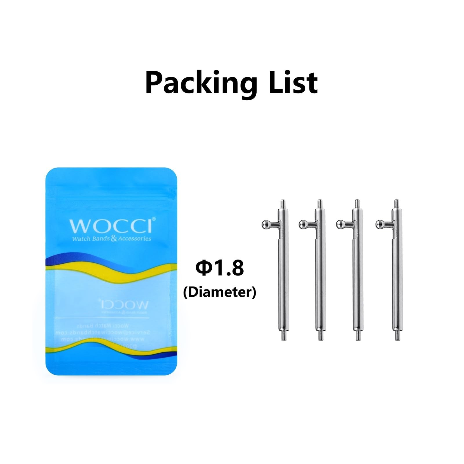 WOCCI 18mm Quick Release Spring Bars, Pins for 18mm Watch Band