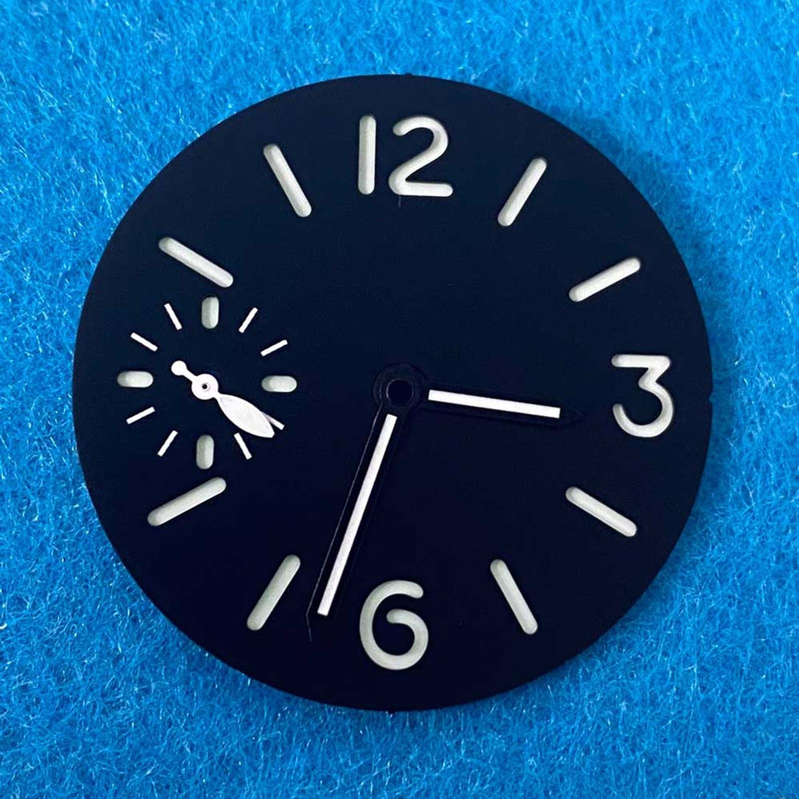 34.5mm Luminous Watch Dial Black Plate W/ Hands for ETA 6497 ST3600 Movement e