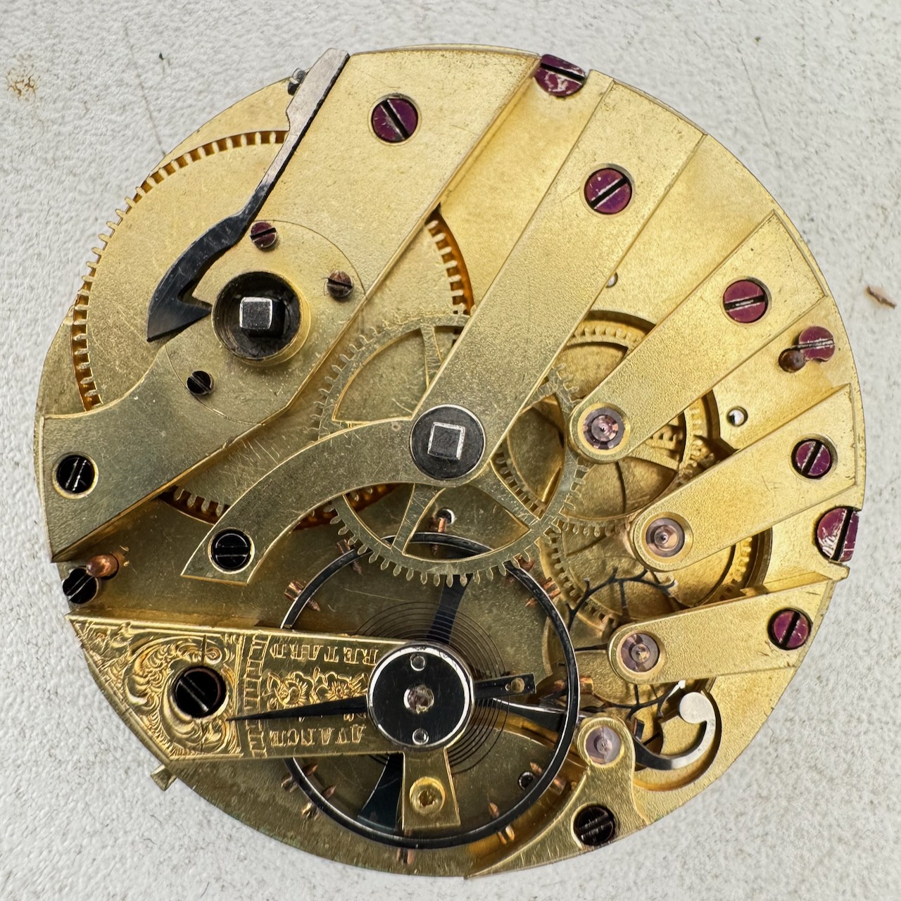Antique 34mm Unbranded Key Wind Swiss Lever Escapement Pocket Watch Movement