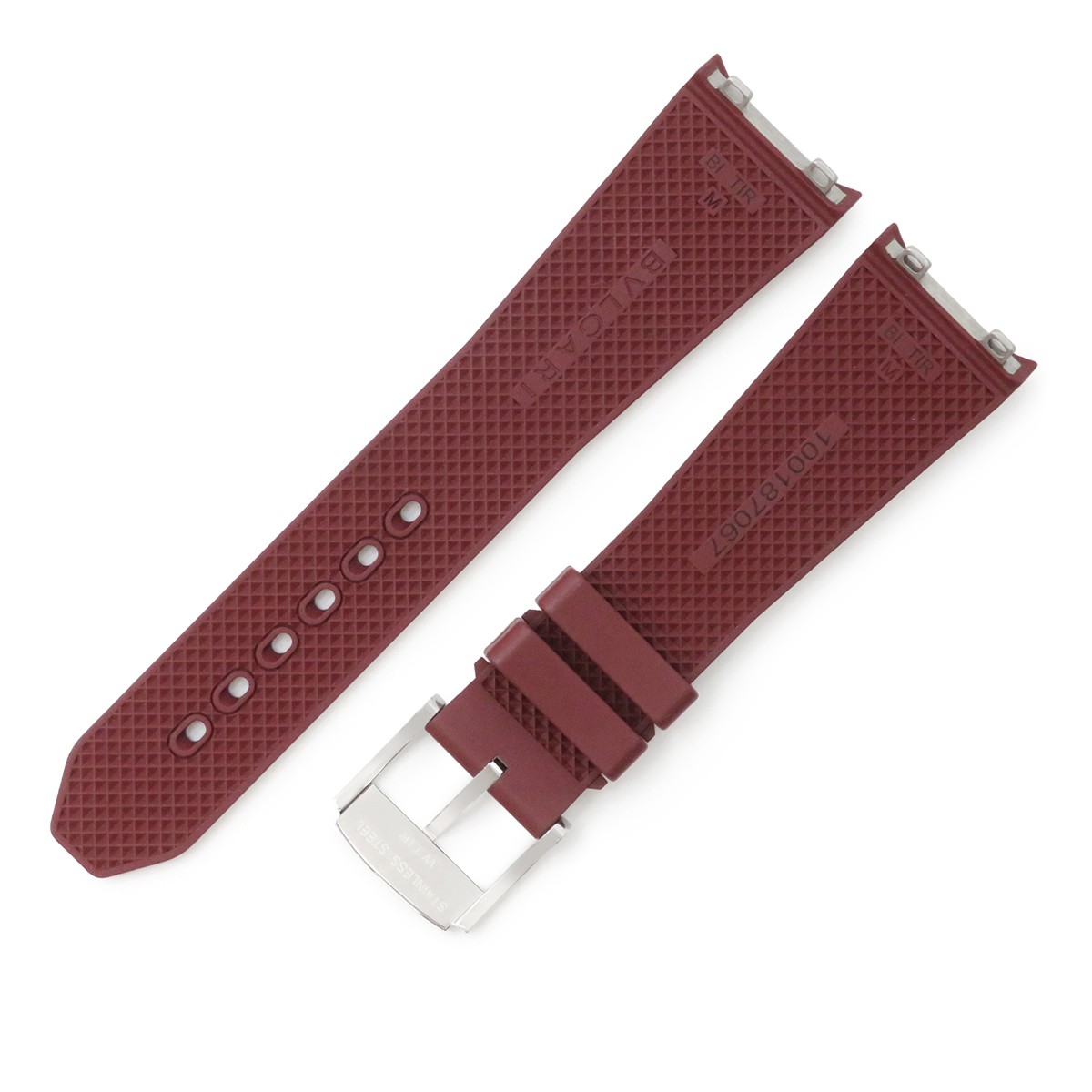BVLGARI Watch parts Octo Roma Rubber Band rubber Stainless Steel Brown Un