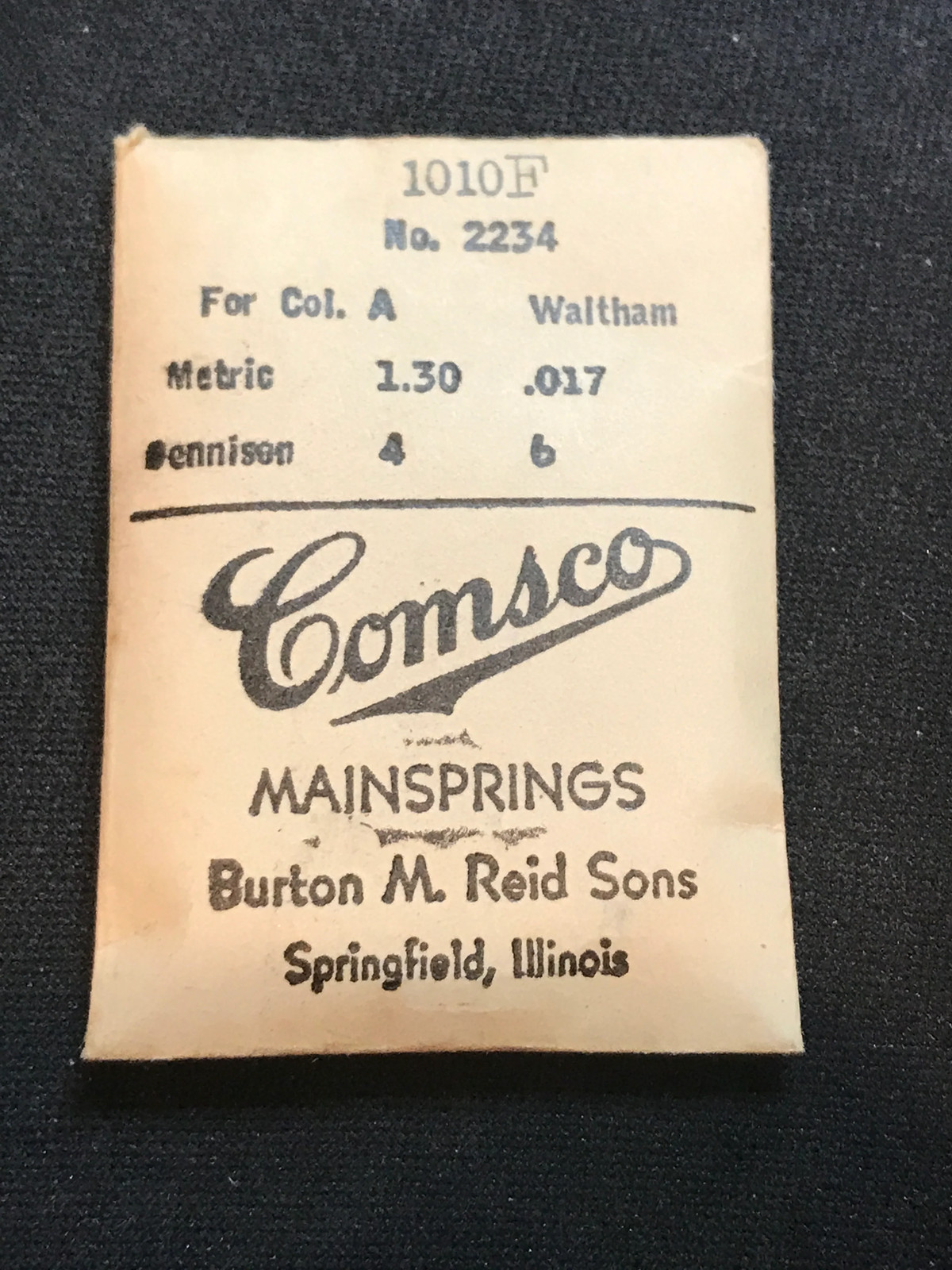 Comsco Mainspring #1010F for 12s Waltham Colonial A Factory No. 2234 – Steel
