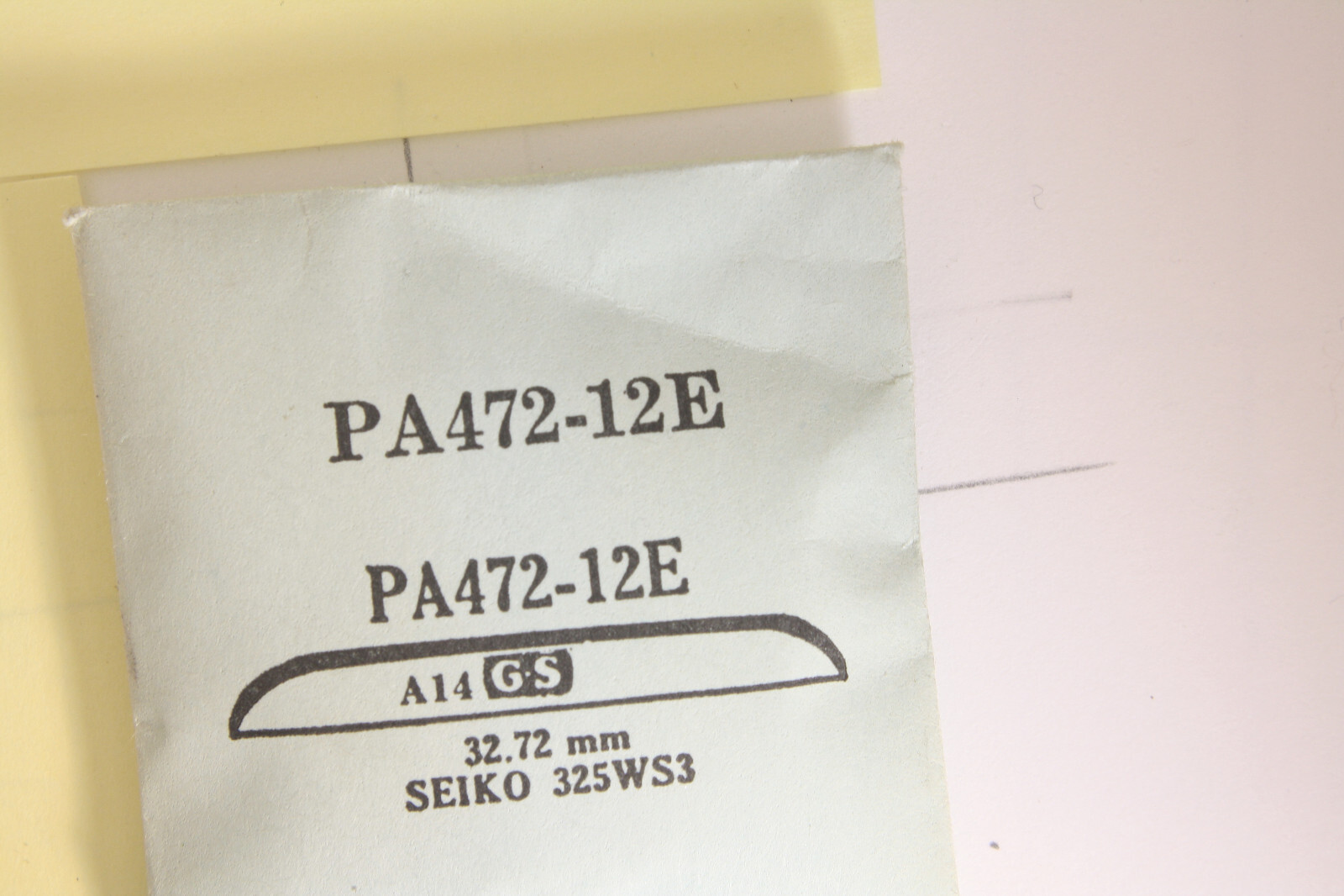 Seiko watch crystal G &S pt # PA457-20 seiko pt # 285W01ANS