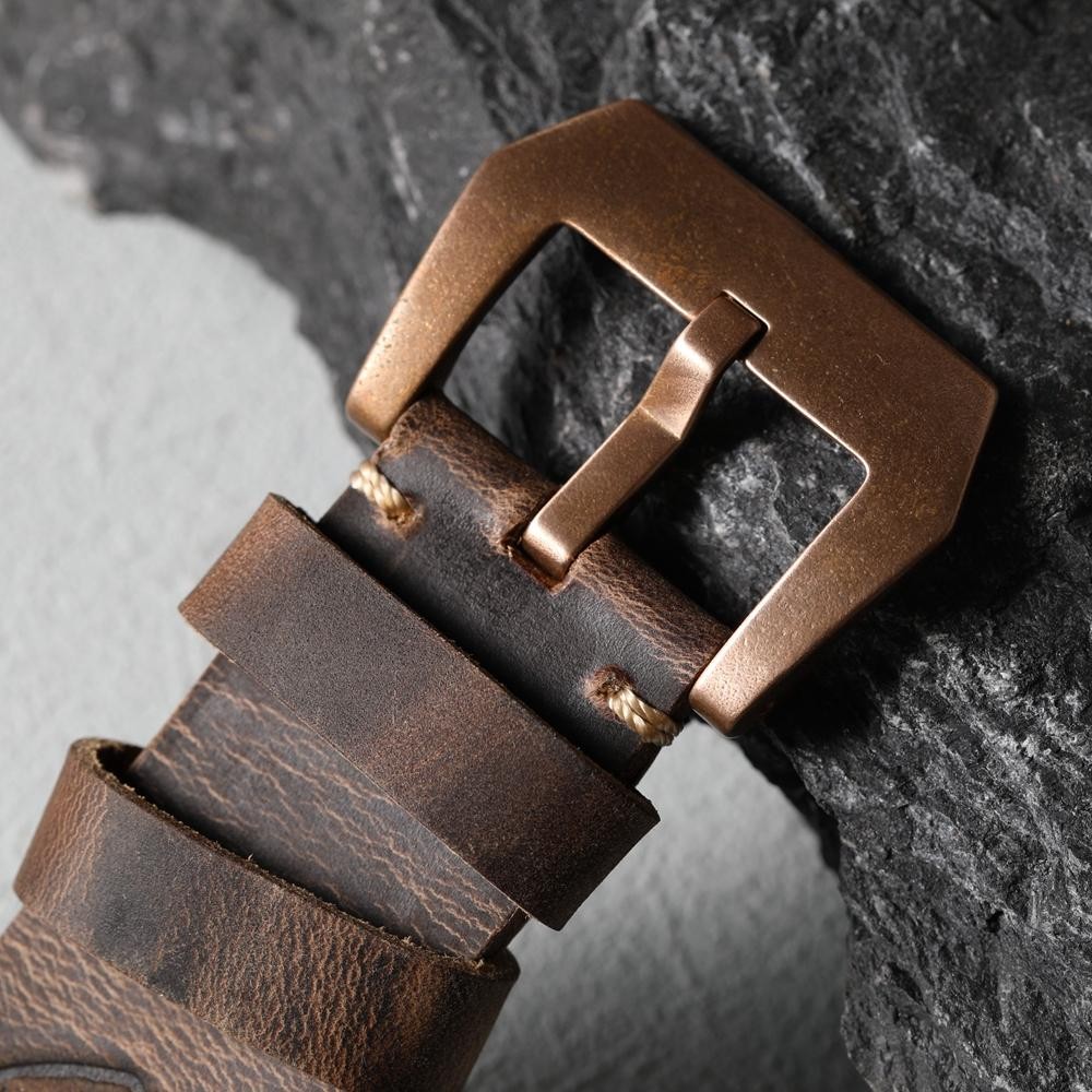 CUSN8 Bronze Buckle 20mm 22mm 24mm 26mm Oxidized Pure Copper for Leather Strap