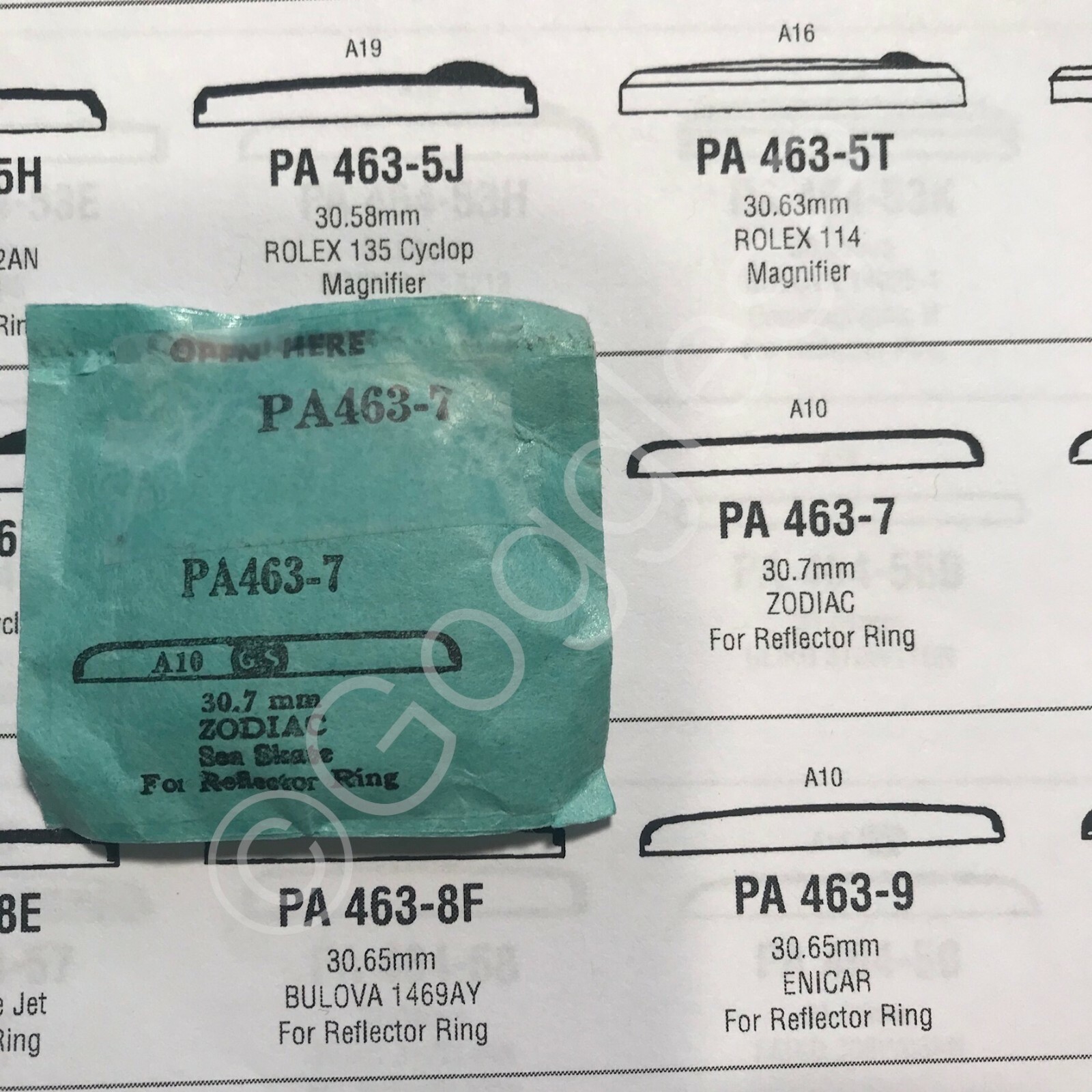 GS Round Replacement Crystals (PA Series) for Zodiac Watches – NOS