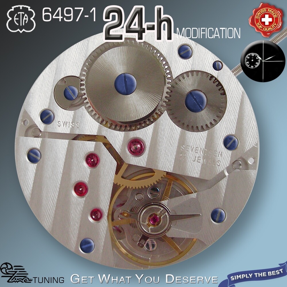 MOVEMENT ETA 6497-1, 24HR MODIFICATED – CDG DECOR, NICKEL, HAND WIND SWISS MADE