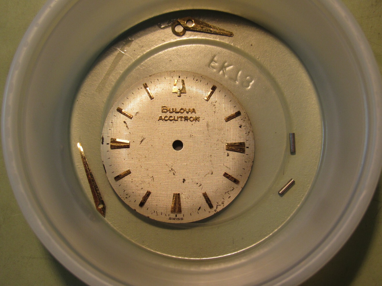 BULOVA ACCUTRON 214 SWISS Mens WATCH DIAL Vintage 1960s – 1970s w/hands & nuts