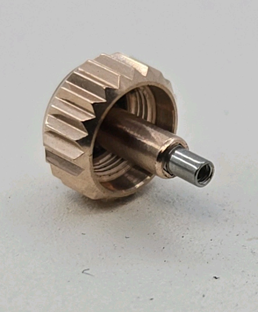 Rolex Crown 6mm., 3 Dots , ,18k Rose Gold, NOS