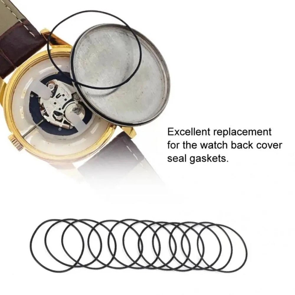 200Pcs/Set Thickness 0.5mm/0.6mm Watch Back Case Rubber O-Ring Gasket