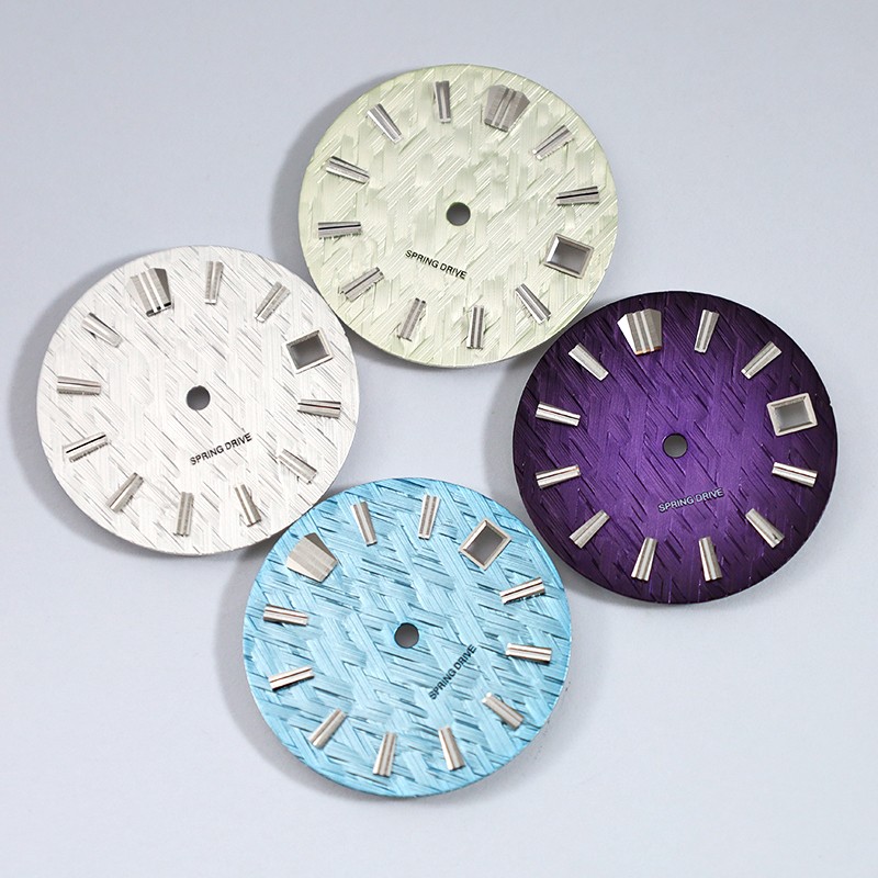 No Date Ice Forests Dial 28.5mm for NH34 NH35 Movement Blue Lume/no Lume SKX007