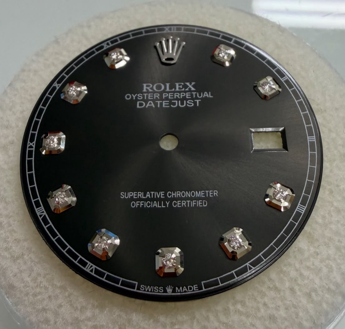 Rolex Mens 41mm Datejust Custom Rhodium Diamond Dial For Ref 126300 126334