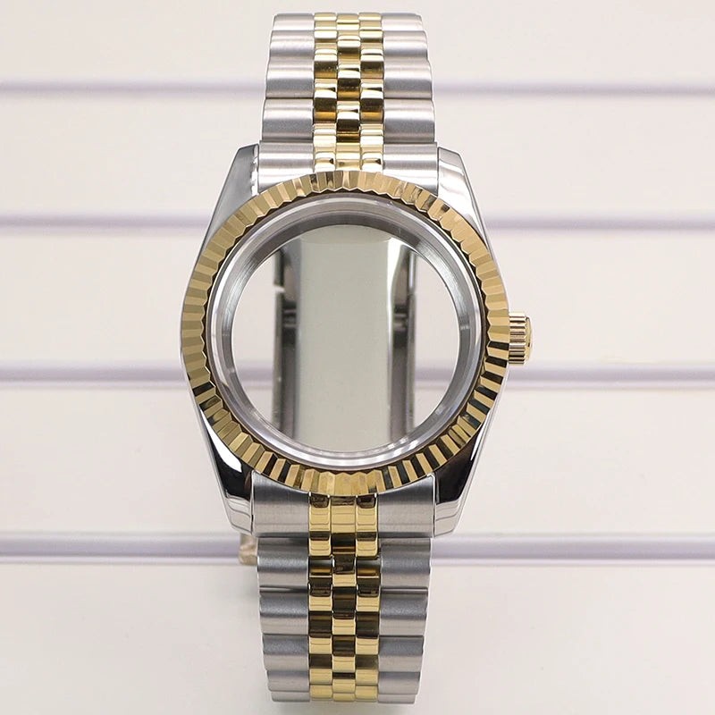 Fluted 36/39mm Watch Case Sapphire Crystal For NH35 NH36 NH38 Miyota 8215